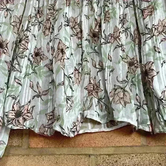 rag & bone Sachi floral print lace up sheer long sleeve blouse - Picture 6 of 10